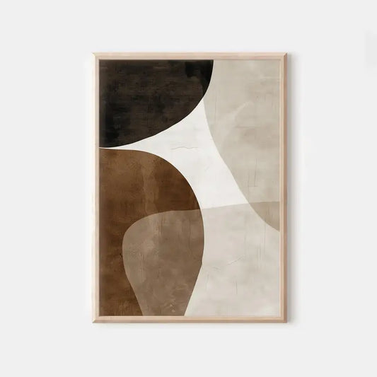 3pcs Abstract Emerald Beige Organic Shape Canvas Wall Art, Unframed Brown Gallery Wall Decor, Living Room and Bedroom Decortion