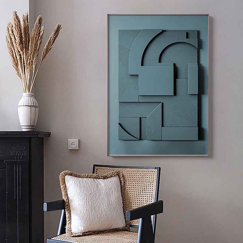3D Abstract Canvas Wall Art – Geometric Morandi Statement Decor - Cosavia