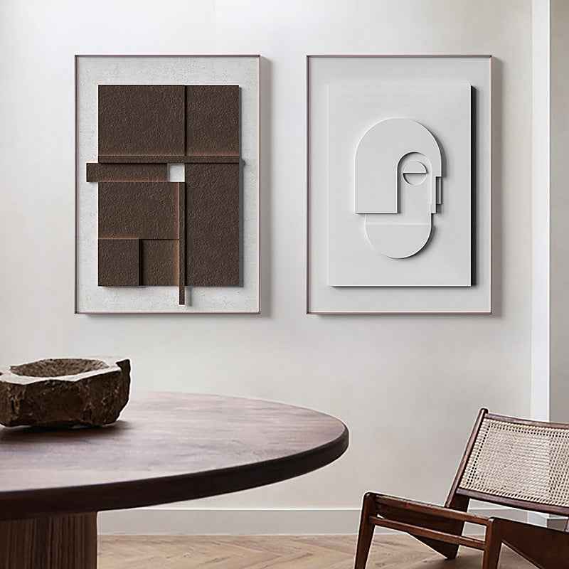 3D Abstract Canvas Wall Art – Geometric Morandi Statement Decor - Cosavia
