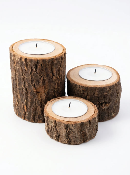 Wooden Candle Holder – Cozy Table & Shelf Decor