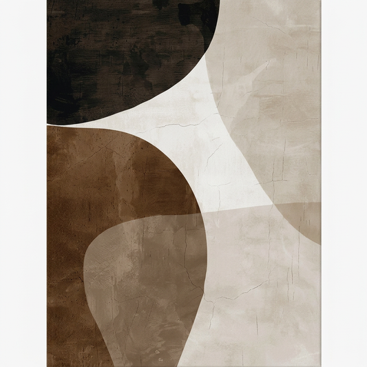 3pcs Abstract Emerald Beige  Organic Shape Canvas Wall Art, Unframed Brown Gallery Wall Decor, Living Room and Bedroom Decortion