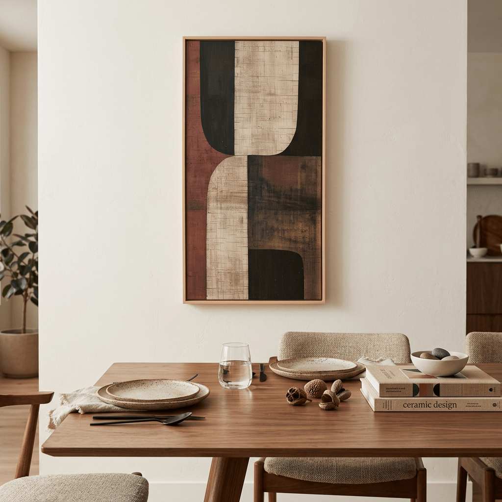 Large Abstract Canvas Wall Art – Neutral Wabi Sabi Wall Decor - Cosavia