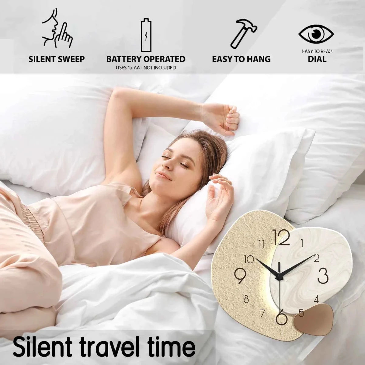 Silent Modern Wall Clock | Minimal Wall Decor - Cosavia